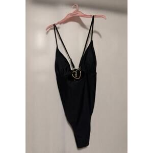 Black Juicy Couture Shine Heart Monokini Swimsuit, XL NWT